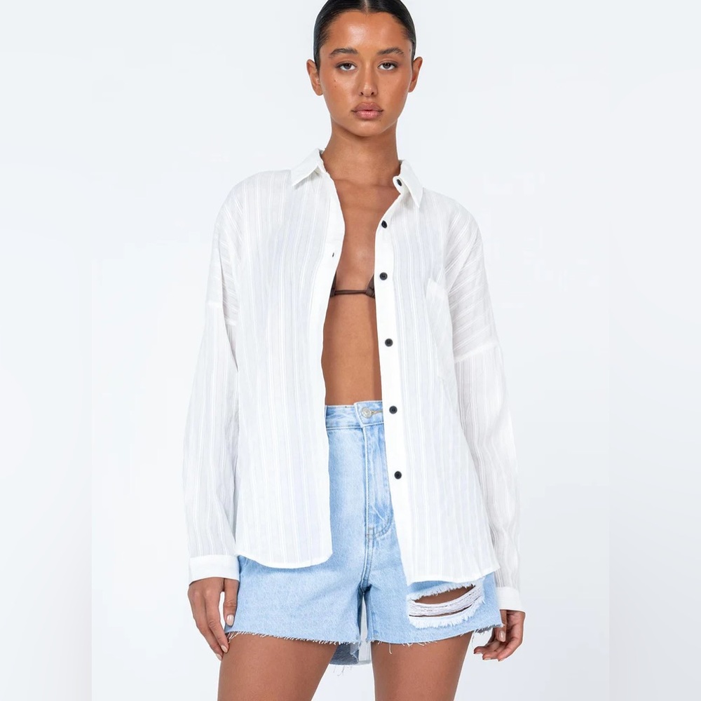 Princess Polly ELONA SHIRT WHITE